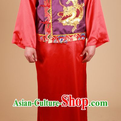 Traditional Chinese Classical Wedding Dragon Blouse Outfit for Bridegroom