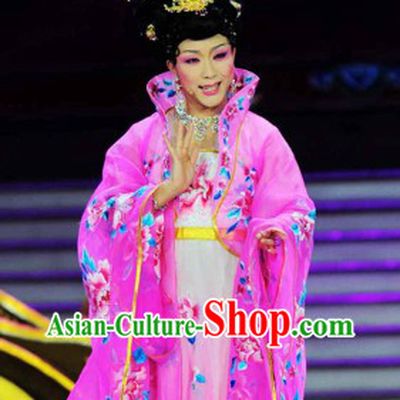 Drunkened Concubine High Collar Stage Performance Costumes and Wig
