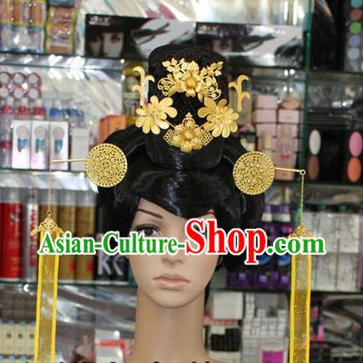 Ancient Chinese Palace Imperial Female Official Wig and Hair Accessories