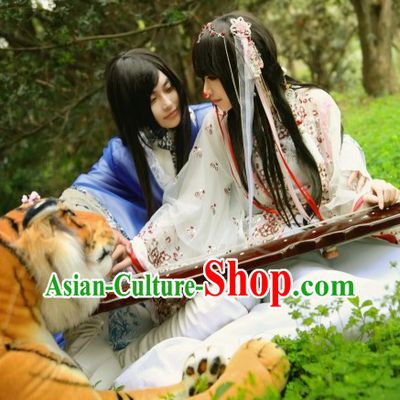 Ancient Chinese White Fairy Clothes and Accessories Complete Set Free Shipping Worldwide