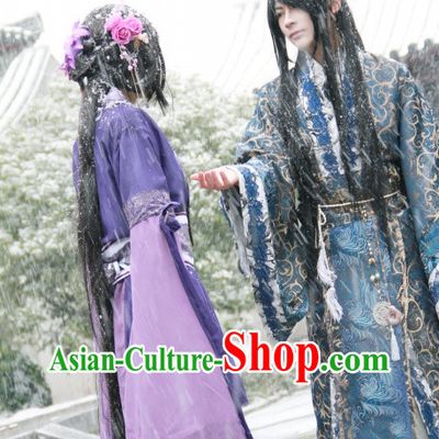 Traditional Chinese Ancient Prince Outfit and Crown for Men
