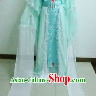 Ancient Chinese Light Blue Dancing Queen Costumes
