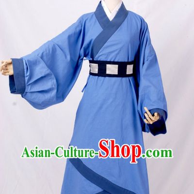 Ancient Traditional Blue Han Fu Robe for Men
