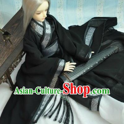 Traditional Ancient Black Swordsman Outfit for Men