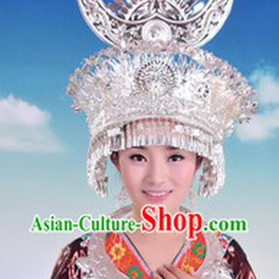Traditional Hmong Miao Silver Hat for Women