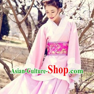 Ancient Chinese Pink Koto Imperial Concubine Performance Outfit