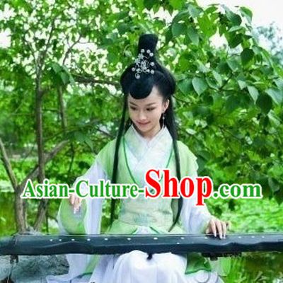 Traditional Ancient Chinese Light Green Lady Costume