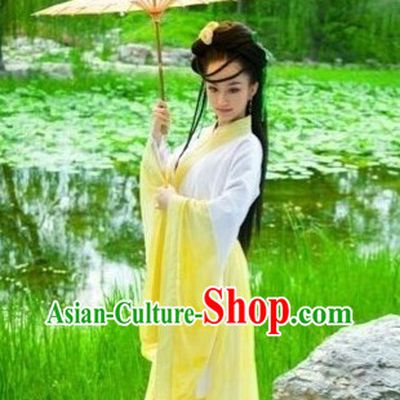 Yellow Traditional Ancient Chinese Lady Clothes