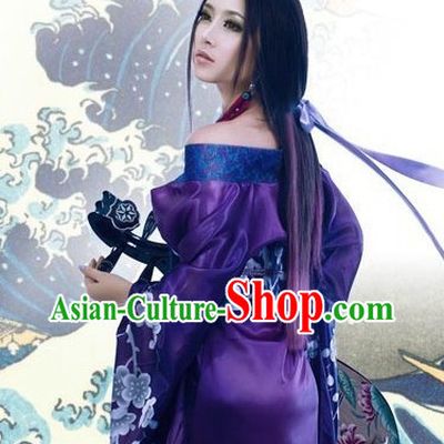 Blue Traditional Chinese Lute Costume Complete Set