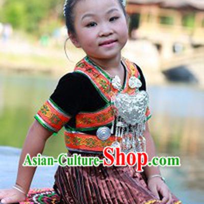 Traditional Chinese Miao Outfit and Accessories for Women