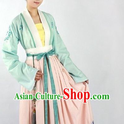 Traditional Ancient Chinese Tang Dynasty Embroidery Clothing Complete Set