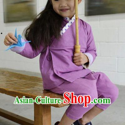 Traditional Ancient Chinese Cotton Guzhuang for Girls