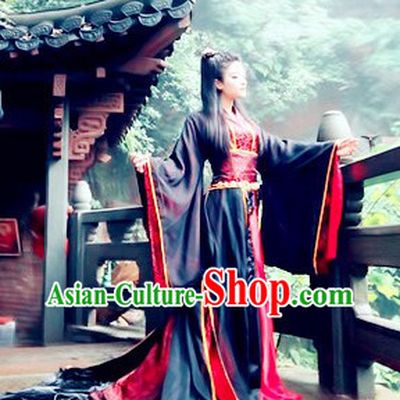 Black Traditional Ancient Chinese Swordsman Costume