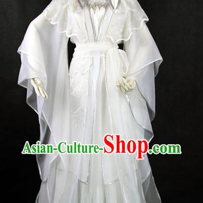 Ancient Chinese White Princess Cosplay Costume for Women