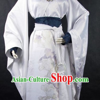 Ancient Chinese White Cosplay Robes for Men