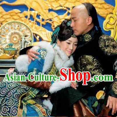 Ancient Chinese Manchu Princess Clothing Cheongsam for Women
