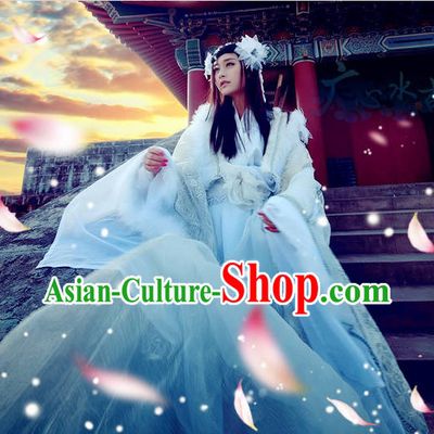 Ancient Chinese White Princess Cosplay Costumes Complete Set