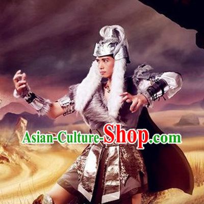 Ancient Chinese Mongolian Khan Costumes and Hat for Men