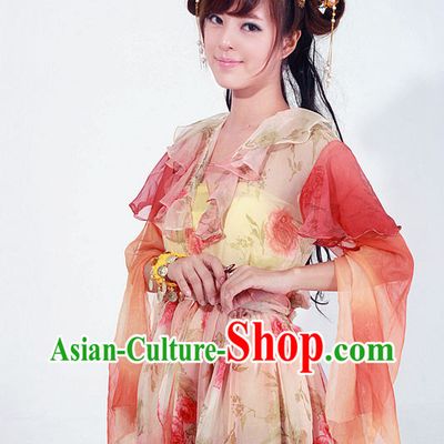 Ancient Chinese Swordswoman Huang Rong Costume for Girls