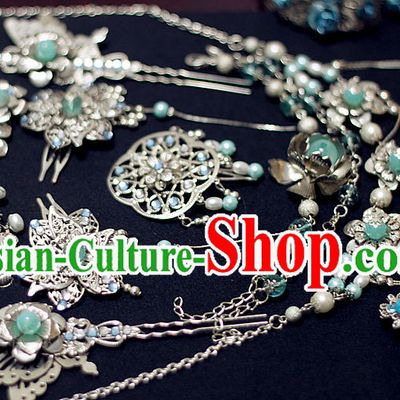 Ancient Chinese Style Hair Accessories, Earrings and Necklace Set