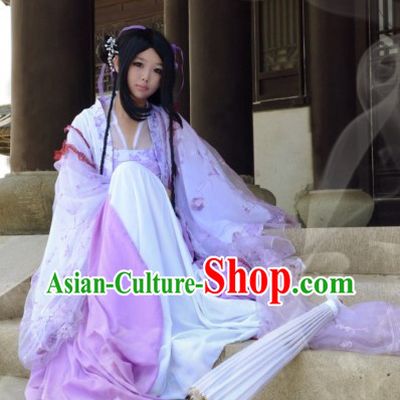 Purple Ancient Chinese Tang Dynasty Cosplay Princess Costume and Headpieces