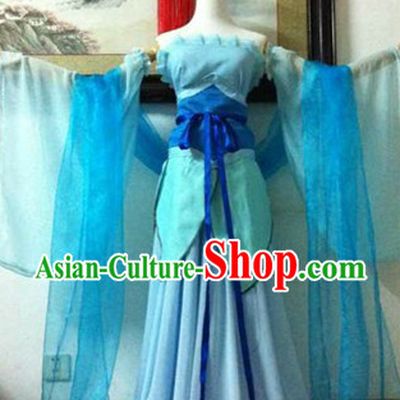 Ancient Chinese Blue Cosplay Costumes for Women