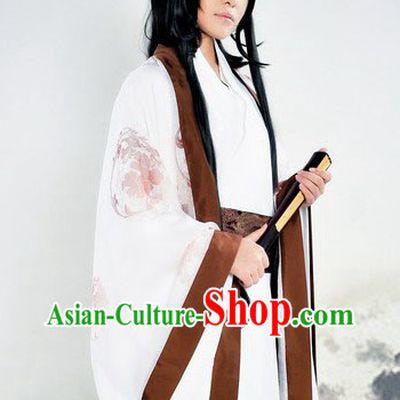 Ancient Chinese White Dragon Robe for Men