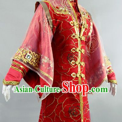 Traditional Chinese Red Wedding Robe for Women