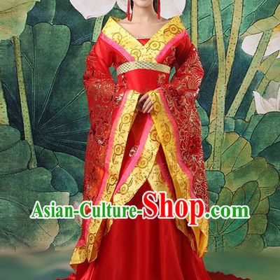 Chinese Red Wedding Outfit and Headdress for Brides