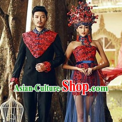 Red Ancient Chinese Wedding Bride Phoenix Coronet