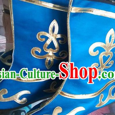 Blue Chinese Classical Stage Performance Shoes