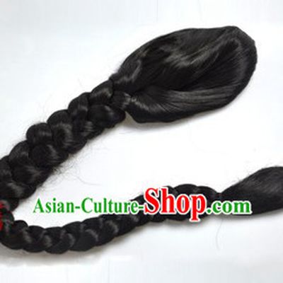 Qing Dynasty Style Long Ponytail Wig for Men