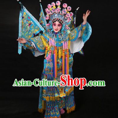 Ancient Chinese Female Warrior Mu Guiying Armor Da Kao Costumes and Hat