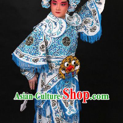 Chinese Opera Hero Wusheng General Character Suit and Hat