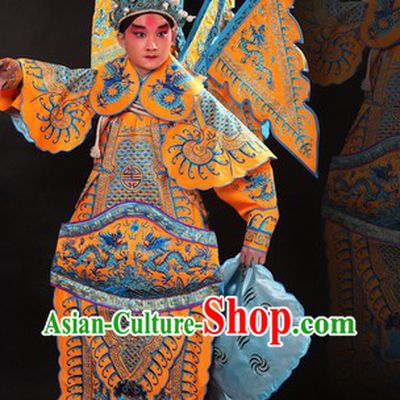 Traditional Chinese Opera General Hero Costumes and Hat