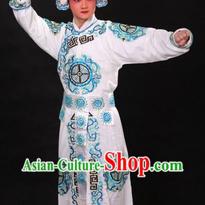 Traditional Chinese Wusheng Character Suit and Hat for Men