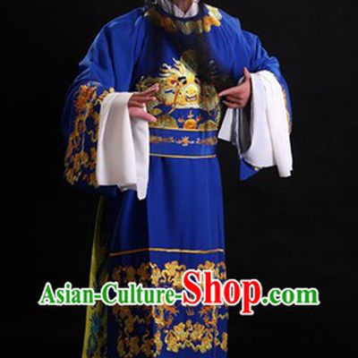 Chinese Opera Stage Performance Official Costumes and Black Gauze Cap for Men