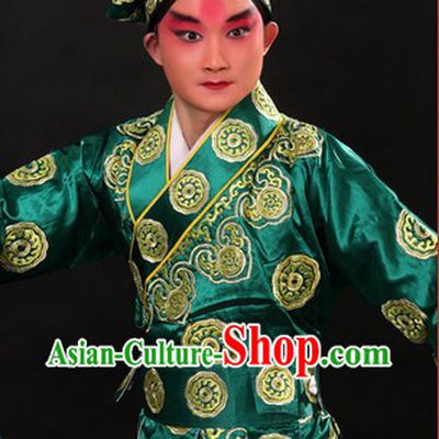 San Cha Kou Chinese Opera Stage Performance Wusheng Costumes and Hat for Men