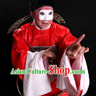 Red Chinese Ancient Official Costumes and Hat for Men