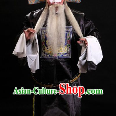Black Chinese Ancient Official Costumes and Hat for Men