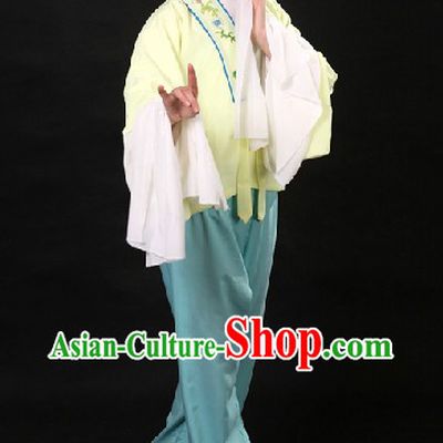 Traditional Chinese White Beijing Opera Hua Dan Long Sleeves Practice Outfit