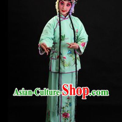 Traditional Chinese Green Beijing Opera Xiao Dan Costume