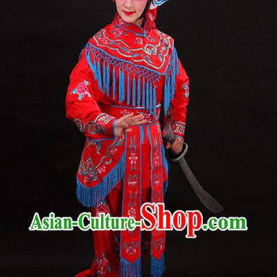 Red Chinese Opera Female Warriors Wudan Costumes for WOmen