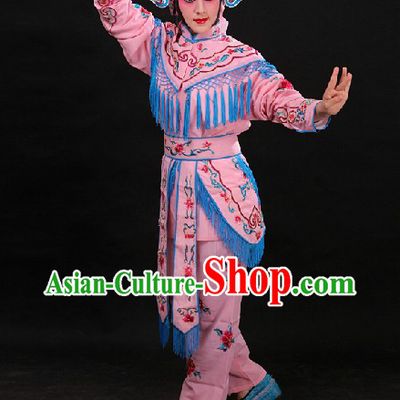 Pink Chinese Opera Female Warriors Wudan Costumes for WOmen