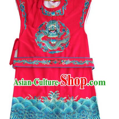 Red Traditional Chinese Opera Dragon Embroidery Long Jacket for Bao Yu or Number One Scholar