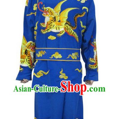 Ancient Chinese Opera Blue Solider Costume for Men