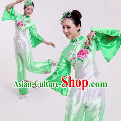 Traditional Chinese Colour Transition Fan Dance Costumes for Women