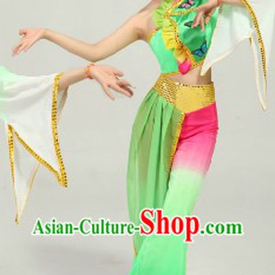 Chinese Classical Dancing Costume and Headpiece for Women