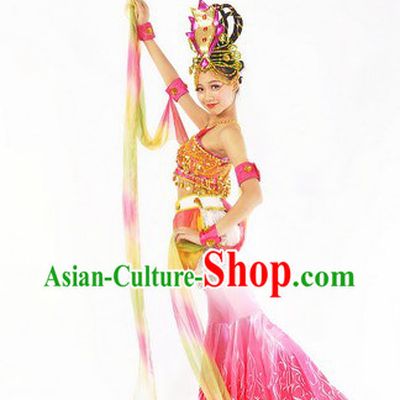 Apsaras Dancing Costumes and Headdress for Women