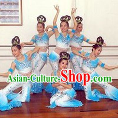 Apsaras Dancing Costumes and Headdress for Women